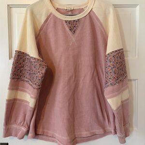 POL Pink and Cream Patchwork Sweatshirt